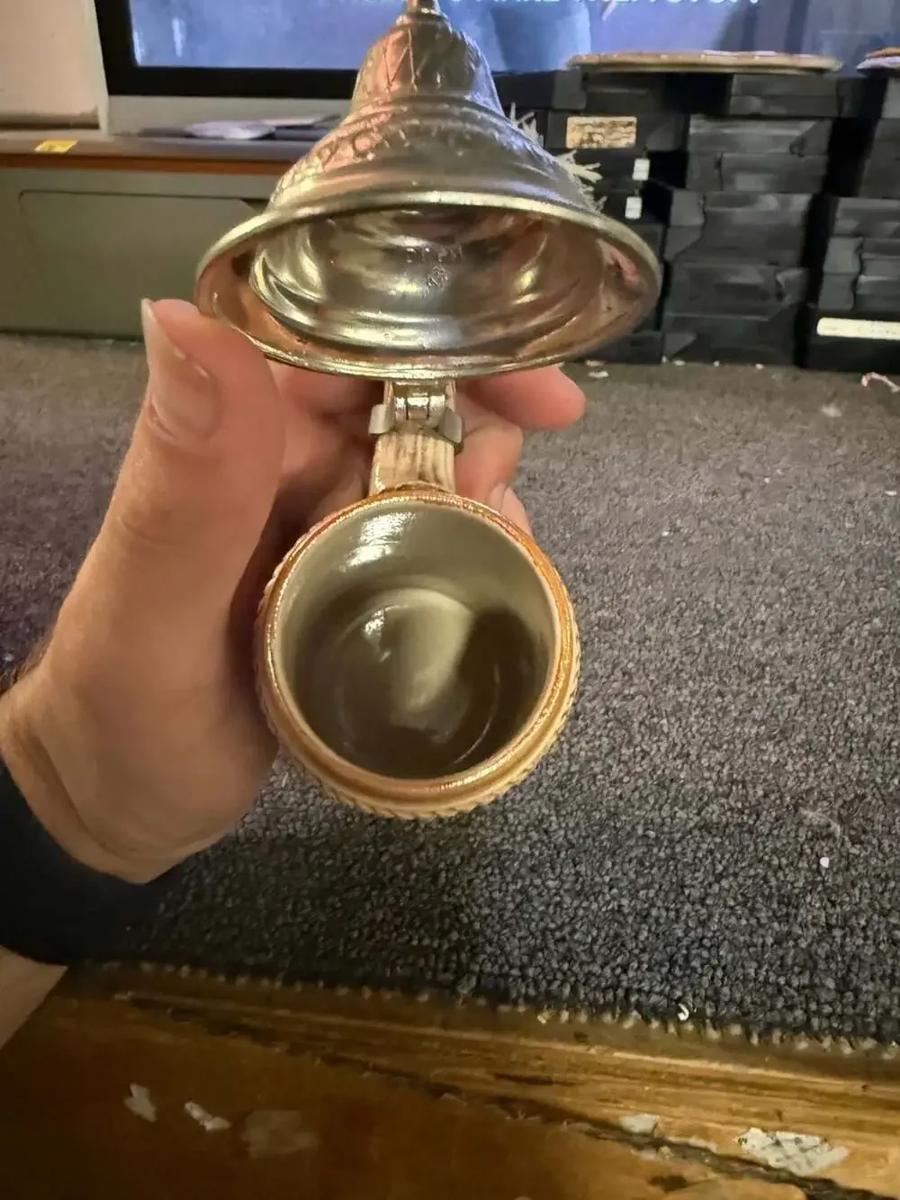 Original Gerz West Germany Rothenburg Beer Stein with Pewter Lid
